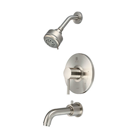 PIONEER FAUCETS Single Handle Tub and Shower Trim Set, Wallmount, Brushed Nickel T-4MT110-BN